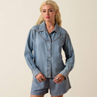 Ariat Women's Bonfire Shirt Jacket in Medium Blue