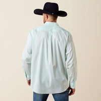 Ariat Men's L/S Everything Classic Fit Shirt in Blue Glow Southwest Crosses
