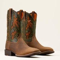Ariat Men's Sport Cool VenTek Wide Square Toe Cowboy Boot in Buff Tan/Dusty Olive