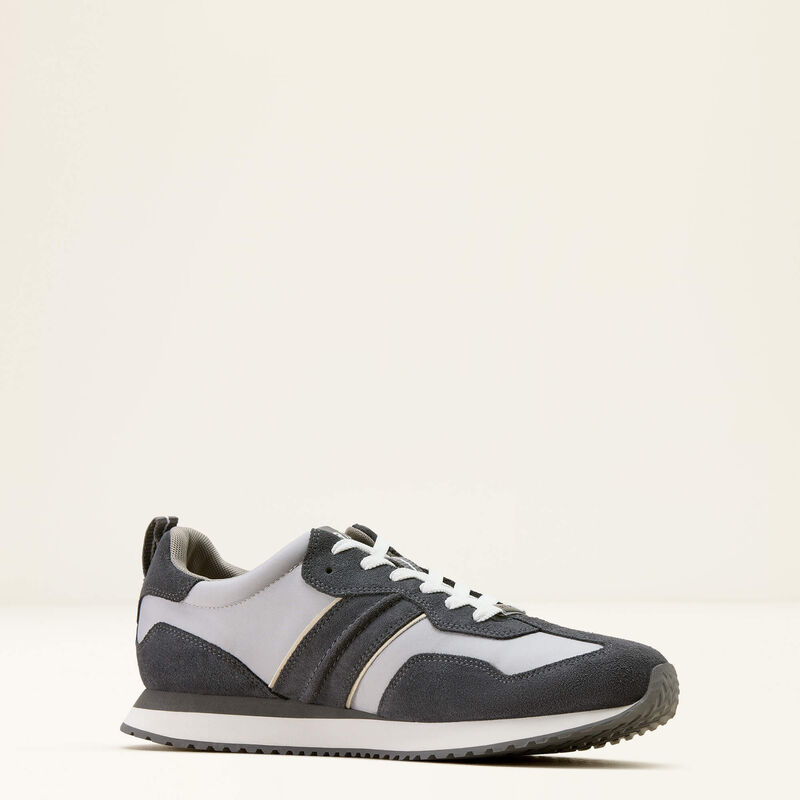 Ariat Men's Ranch Runner Shoe in Light Grey/Charcoal Suede