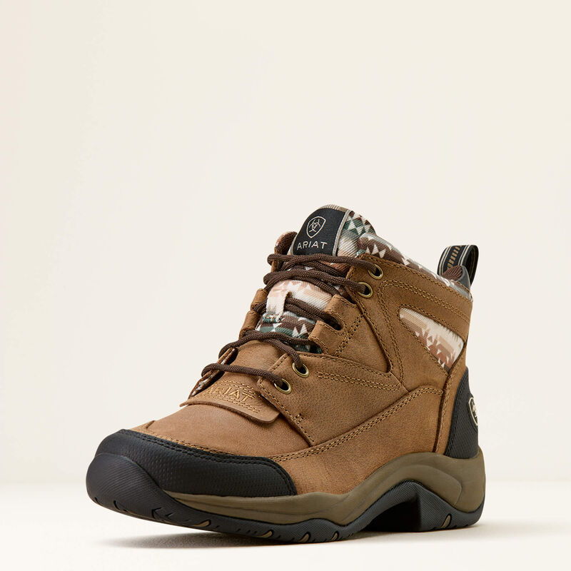 Ariat Women's Terrain Tooled Boot in Dark Tan/Natural Southwest Print