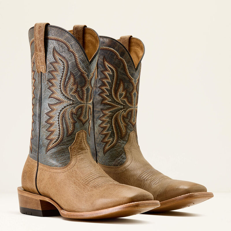 Ariat Men's Preston Wide Square Toe Cowboy Boot in Desert Bone/Plume