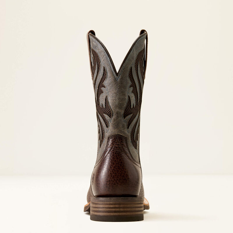 Ariat Men's Kanyon Toughstock VentTEK Wide Square Toe Cowboy Boot in Thunder Brown/Glacier Blue
