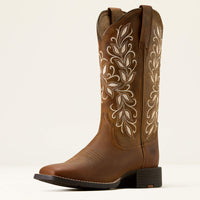 Ariat Women's Round Up Holly Wide Square Toe in Pearl