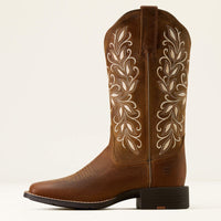 Ariat Women's Round Up Holly Wide Square Toe in Pearl