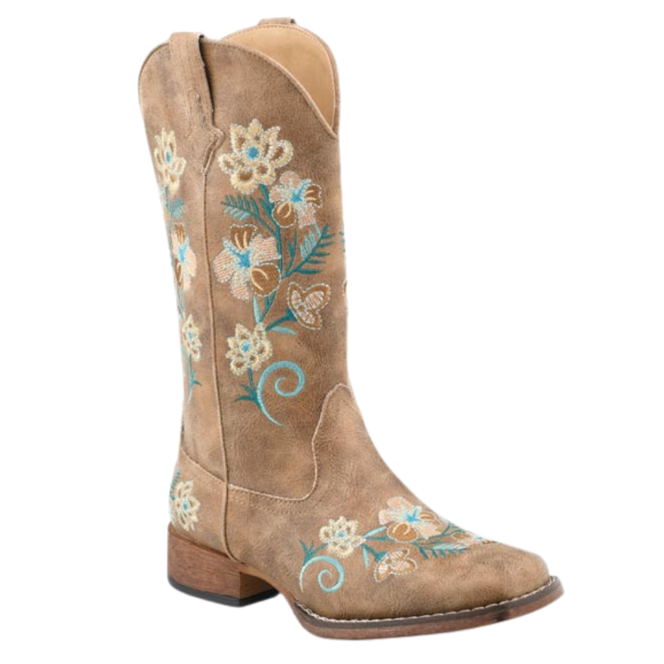 Roper Women's Bailey Bouquet Boot in Vintage Brown