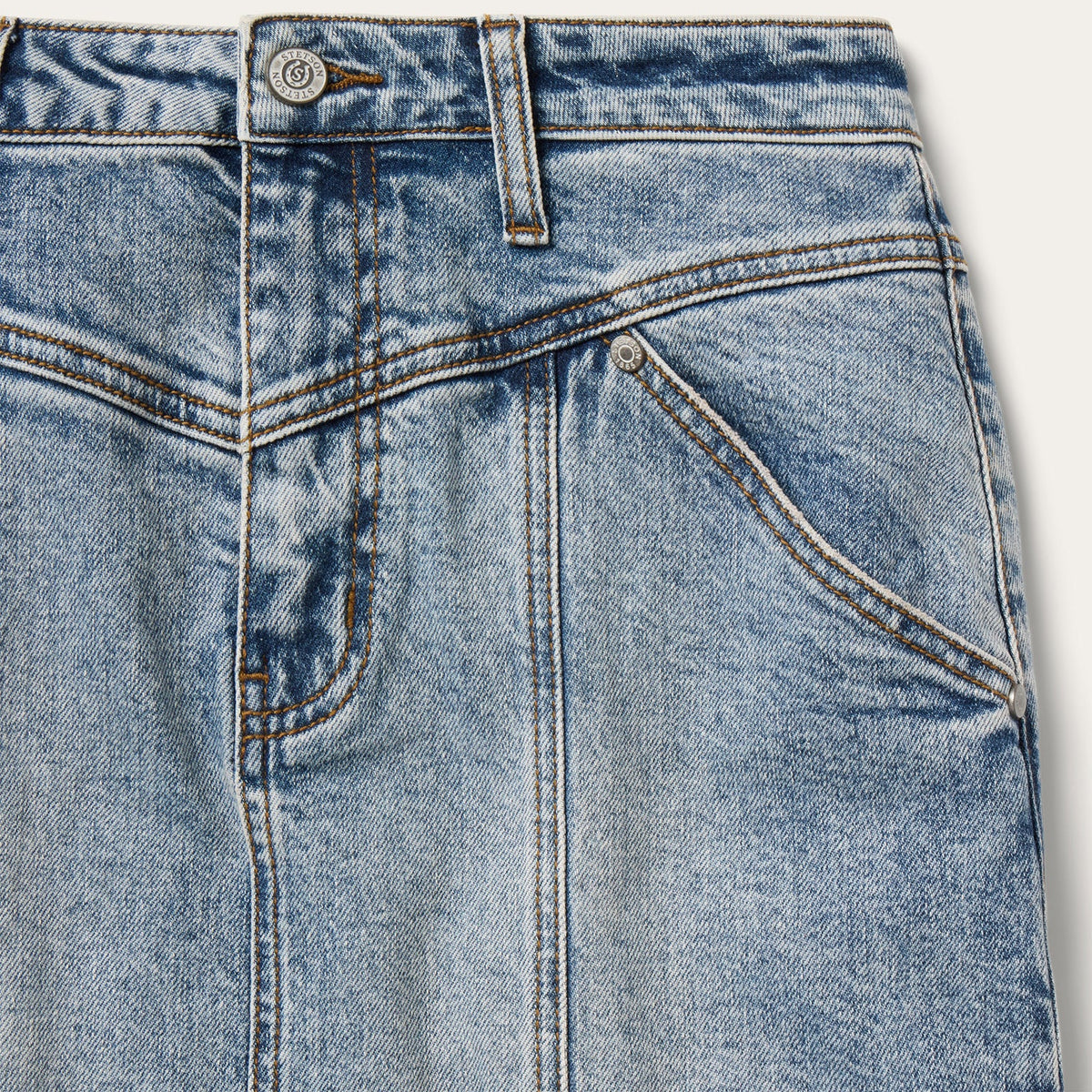 Stetson Women's Denim Midi Skirt in Washed Denim