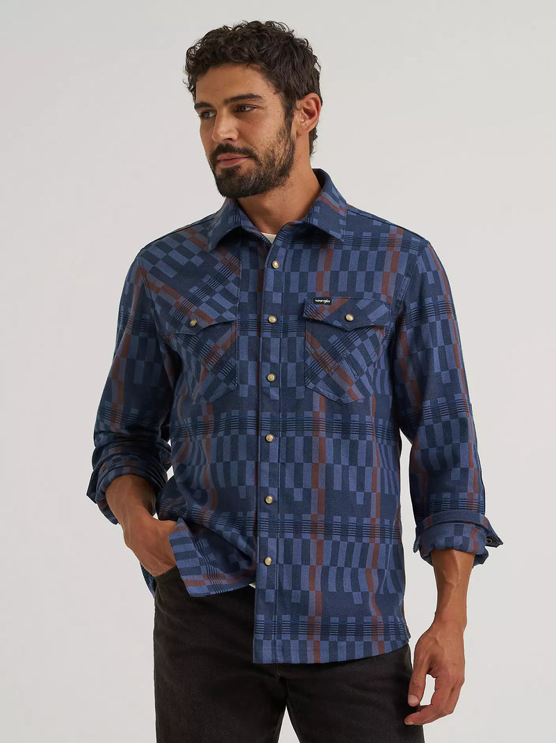 Wrangler ATG Men's L/S Flannel Shirt Jacket in Indigo