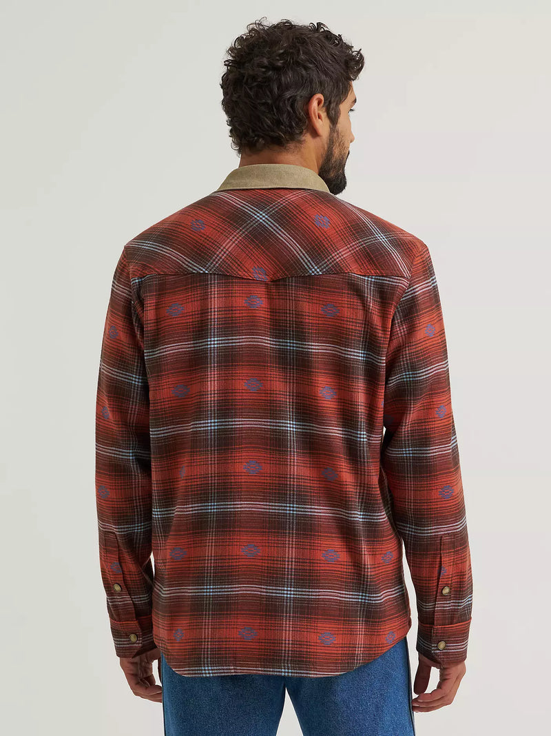 Wrangler ATG Men's L/S Lined Flannel Shirt Jacket in Red