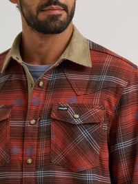 Wrangler ATG Men's L/S Lined Flannel Shirt Jacket in Red
