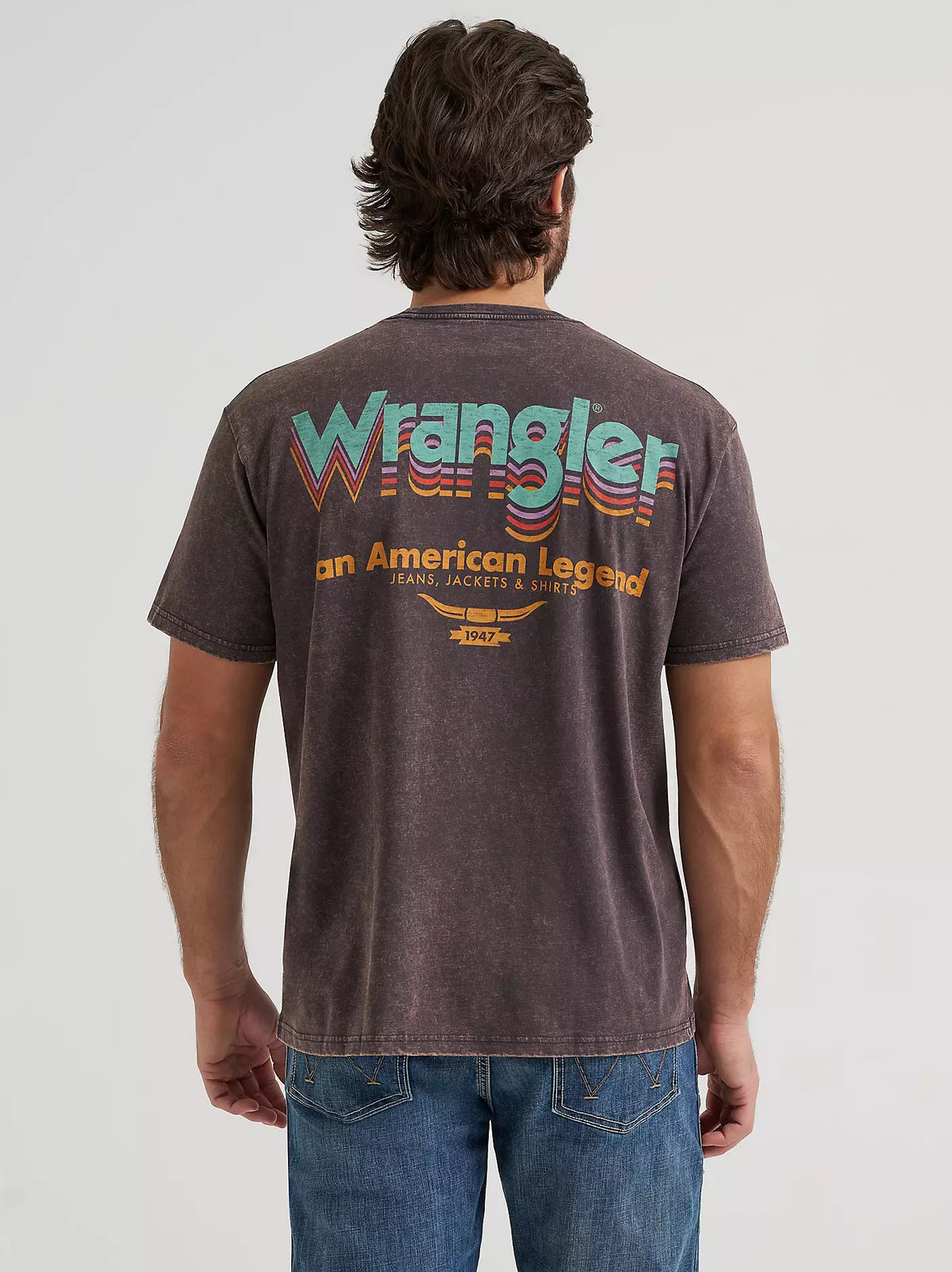 Wrangler Men's American Legend Vintage Fit Graphic T-Shirt in Phantom Acid Wash