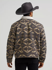 Wrangler Men's Sherpa Lined Jacquard Print Jacket in Elmwood