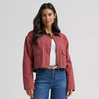 Wrangler Women's Western Cropped Utility Jacket in Rose