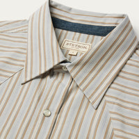 Stetson Men's Ticking Stripe Western Snap Shirt in Brown