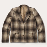 Stetson Women's Ombre Wool Plaid Western Blazer in Brown