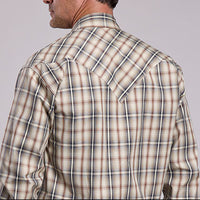 Stetson Men's L/S Winter Wheat Plaid Western Snap Shirt in Brown