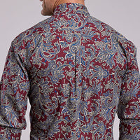 Stetson Men's Ruby Paisley Western Button Down Shirt in Red