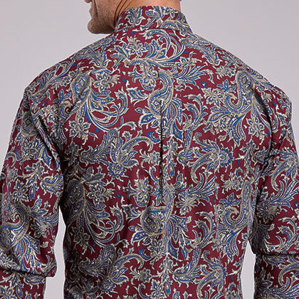 Stetson Men's Ruby Paisley Western Button Down Shirt in Red