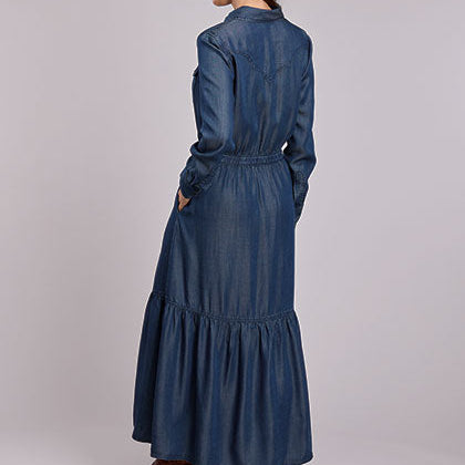 Stetson Women's L/S Western Denim Maxi Dress