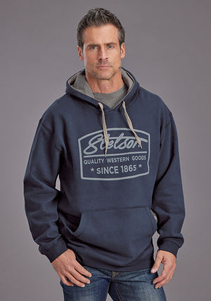 Stetson Men's 1865 Logo Hoodie in Navy Blue