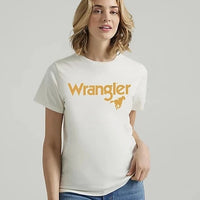 Wrangler Retro Women's Western Logo Graphic Tee in Marshmallow