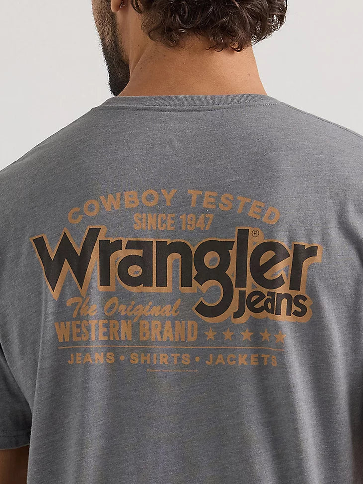 Wrangler Men's Graphic Logo T-Shirt in Graphite Heather