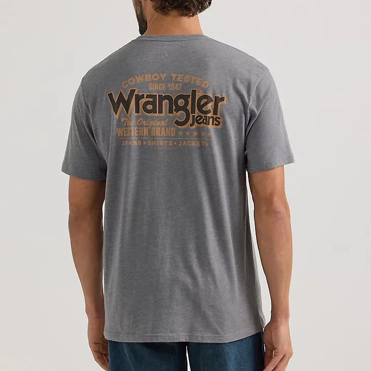 Wrangler Men's Graphic Logo T-Shirt in Graphite Heather