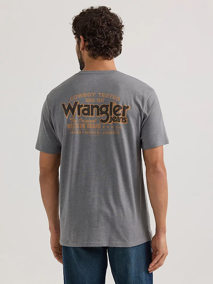 Wrangler Men's Graphic Logo T-Shirt in Graphite Heather