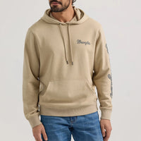 Wrangler Men's Rope Logo Pullover Hoodie in Trench Coat Heather