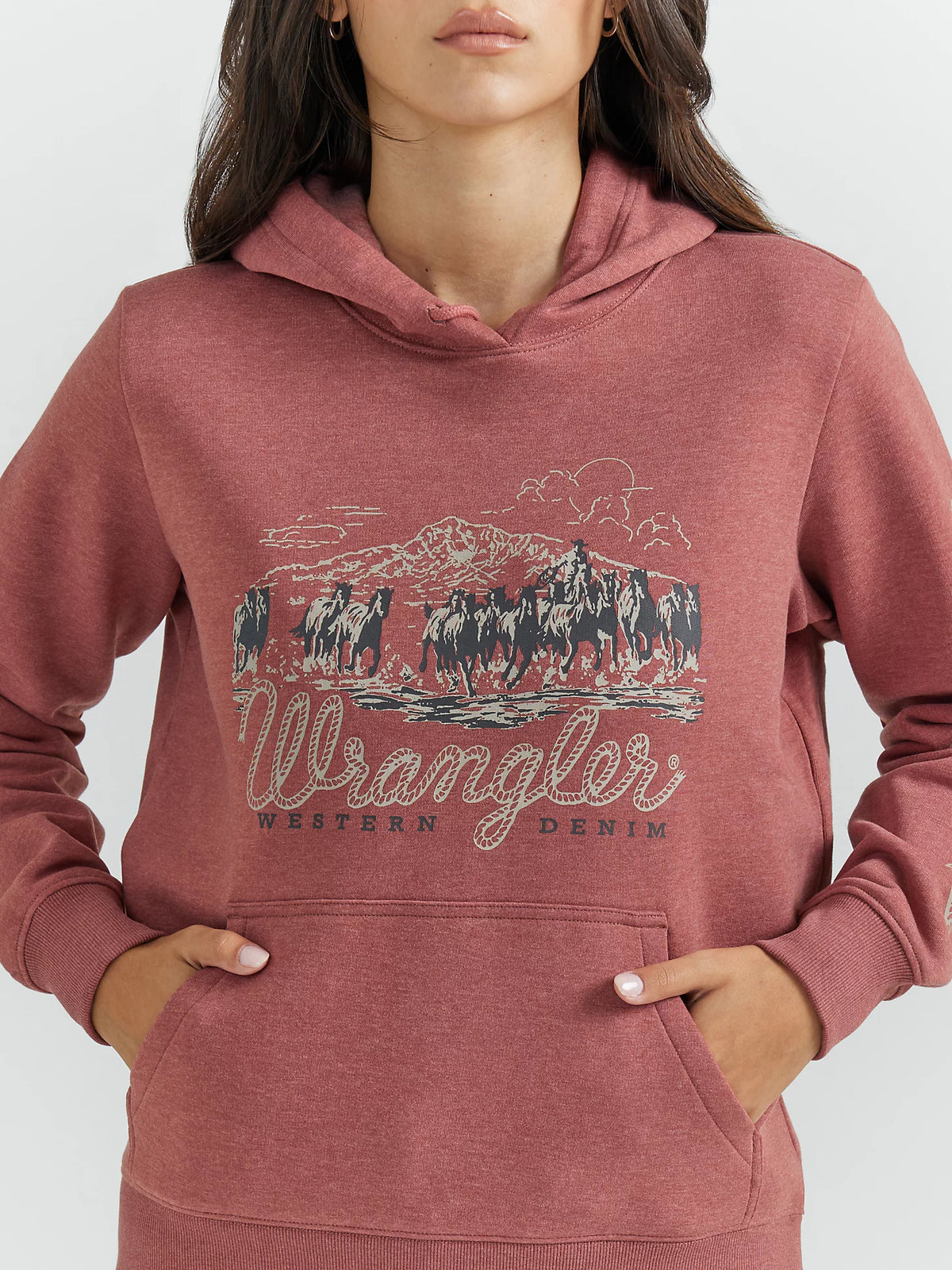 Wrangler Women's Horse Stampede Hoodie in Cowhide