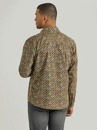 Wrangler Retro Men's Premium Western Snap Shirt in Brown Medallion