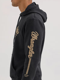 Wrangler Men's Rope Logo Pullover Hoodie in Jet Black