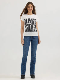 Wrangler x Lainey Wilson Hang Tight Shrunken Band Tee in White