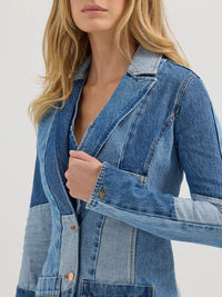 Wrangler x Lainey Wilson Patchwork Blazer in Patchwork Blue