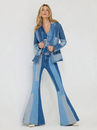 Wrangler x Lainey Wilson Patchwork Blazer in Patchwork Blue