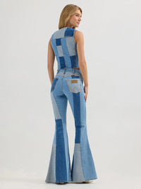 Wrangler x Lainey Wilson Patchwork Vest in Patchwork Blue