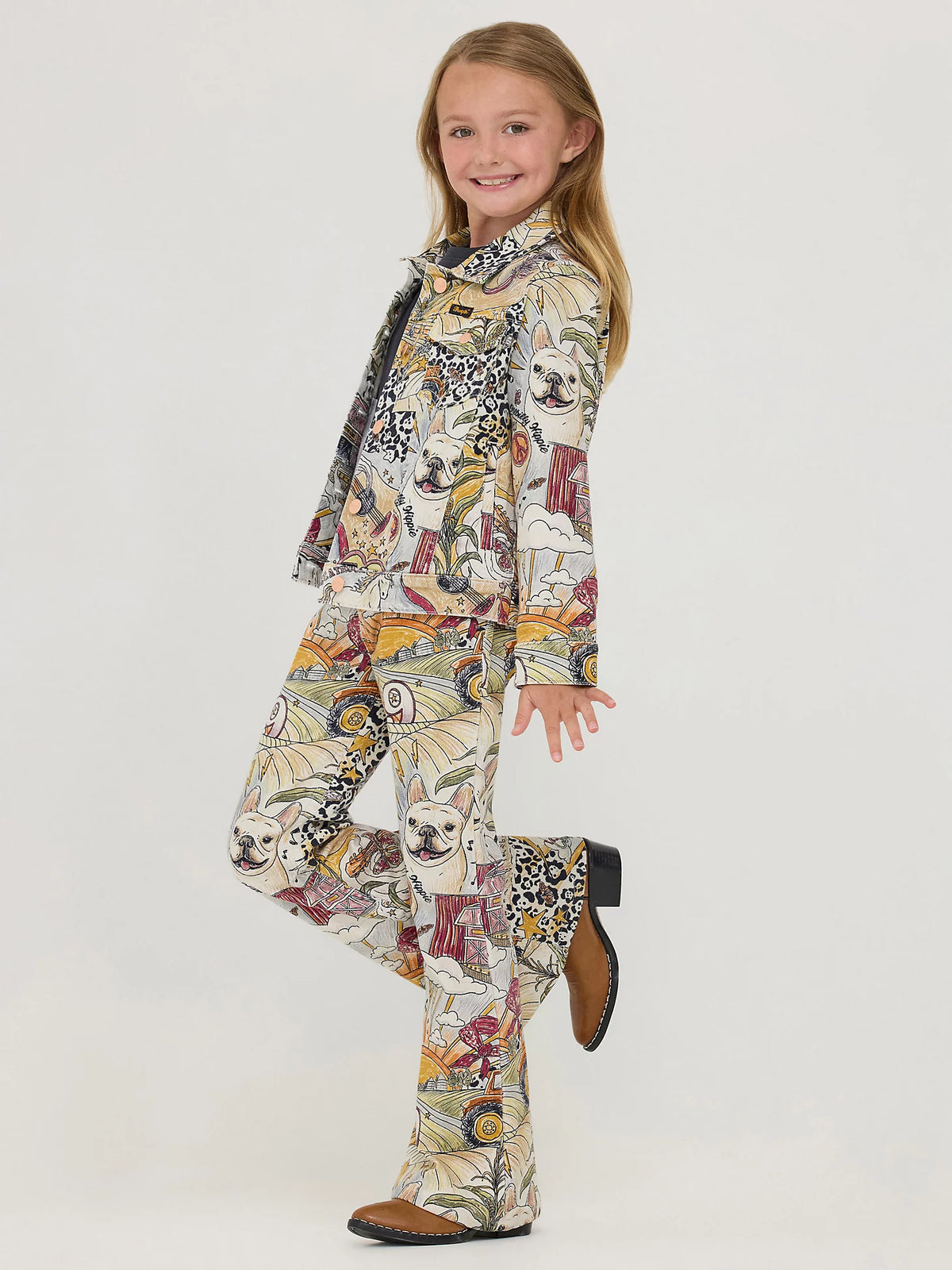 Girl's Wrangler x Lainey Wilson Life of Lainey Bell Bottoms in Storyteller Print