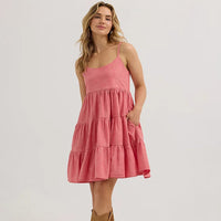 Wrangler Retro Women's Strappy Tiered Dress in Red