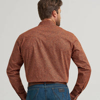 Wrangler Men's 20X L/S Competition Western Snap Shirt in Rustic Brown Paisley
