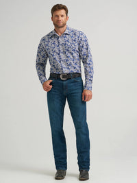 Wrangler Men's 20X L/S Competition Western Snap Shirt in Atlantic Paisley (Available in Tall Sizes!)