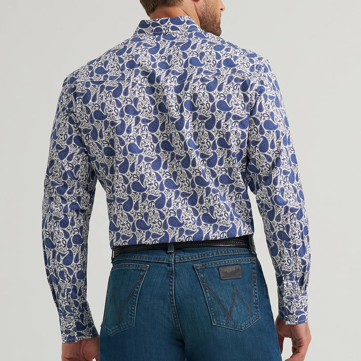 Wrangler Men's 20X L/S Competition Western Snap Shirt in Atlantic Paisley (Available in Tall Sizes!)