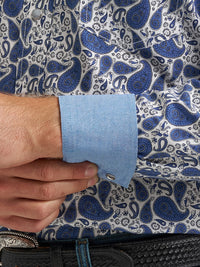 Wrangler Men's 20X L/S Competition Western Snap Shirt in Atlantic Paisley (Available in Tall Sizes!)