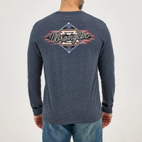 Wrangler Men's L/S Retro Back Graphic Tee in Dark Navy