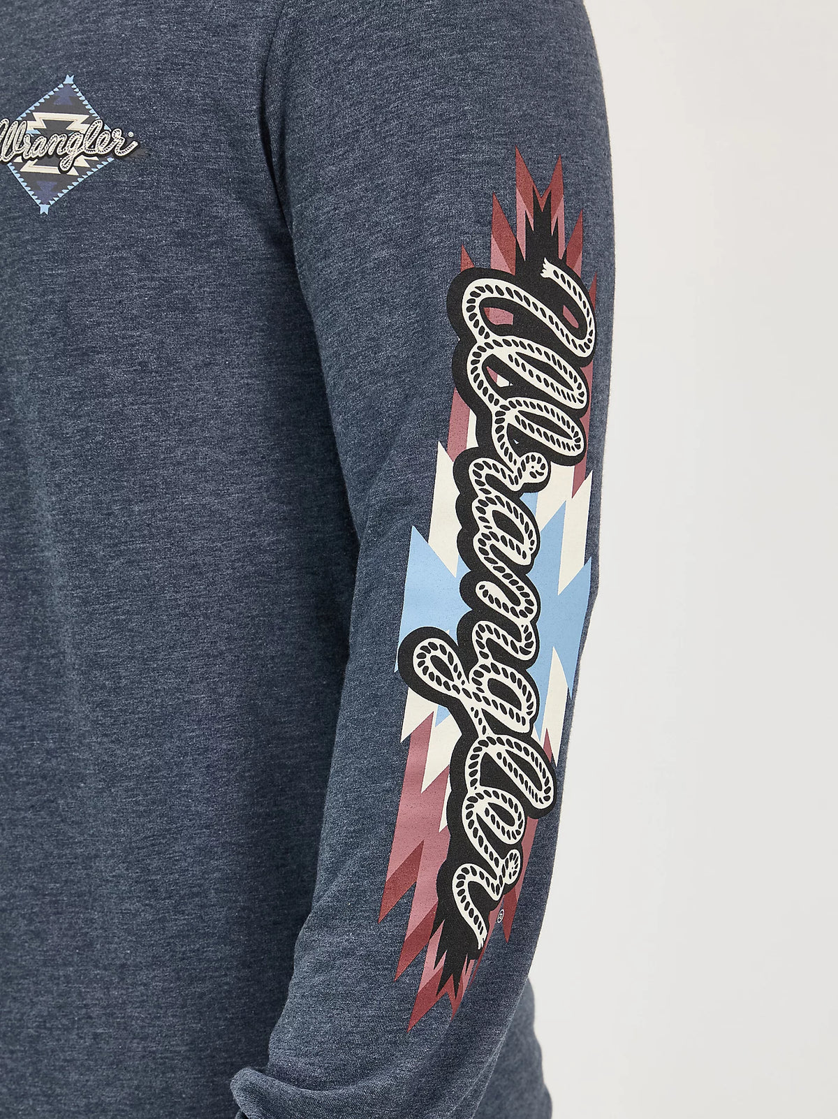 Wrangler Men's L/S Retro Back Graphic Tee in Dark Navy