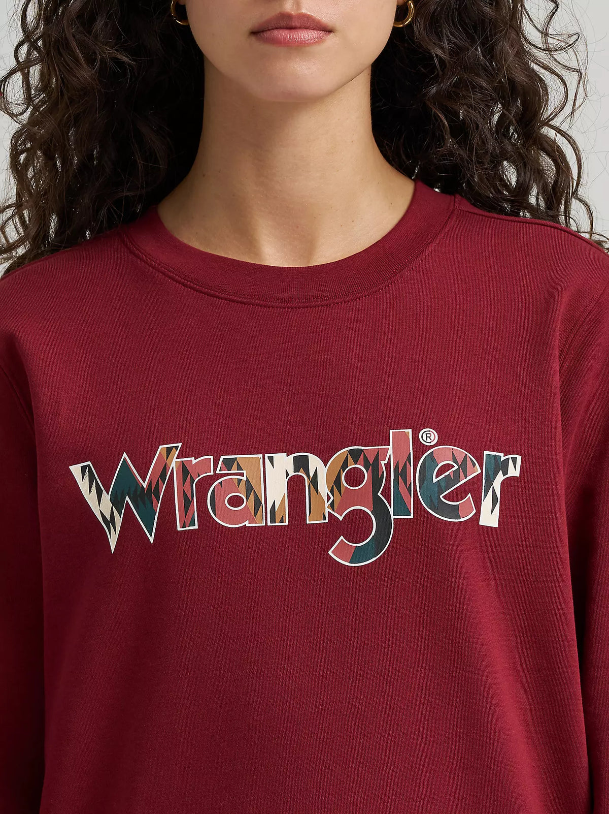 Wrangler Women's Graphic Crew Sweatshirt in Cabernet