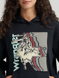 Wrangler Retro Women's Western Graphic Pullover Hoodie in Black Layers