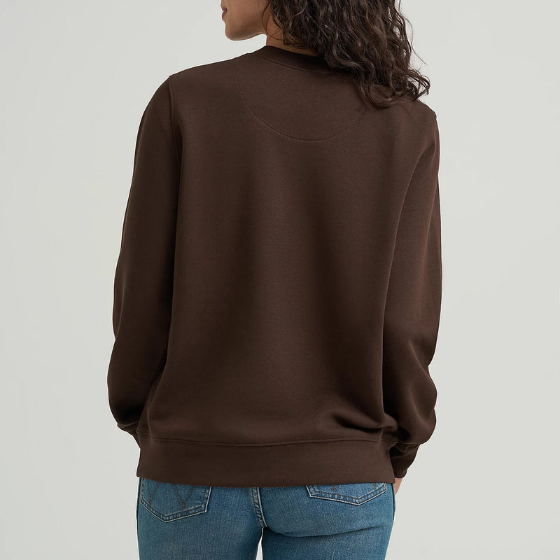 Wrangler Women's Desert Crew Sweatshirt in Brown