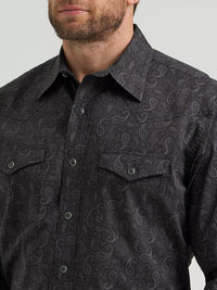 Wrangler Men's 20X L/S Competition Advanced Comfort Western Snap Shirt in Black Paisley (Available in Tall Sizes!)