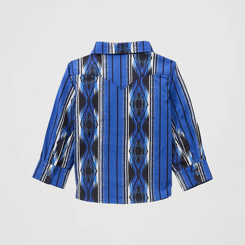 Wrangler Baby & Toddler Boy's L/S Checotah Snap Shirt in Bold Blue