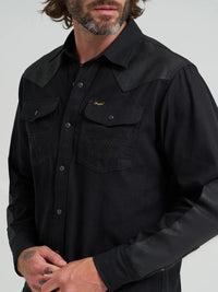 Wrangler x Filson Men's L/S Adventure Western Snap Shirt in Black